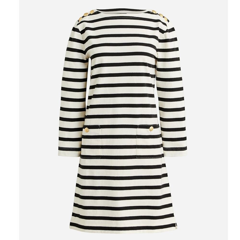 J.CREW Parisian Mariner cloth shirt-dress with gold buttons